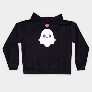 Cute ghost with heart Kids Hoodie